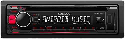 Kenwood Electronics KDC-100UR Negro 200W receptor multimedia para coche - Radio para coche (Negro, 200 W, CD, 20-20000 Hz, 105 dB, 24h)