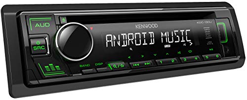 Kenwood KDC-130UG. Radio de Coche 1 DIN con Pantalla de LCD de 13 dígitos. Sintonizador de FM (RDS). Receptor Frontal de CD. con USB y AUX Frontal para Toda tu música y Radio.