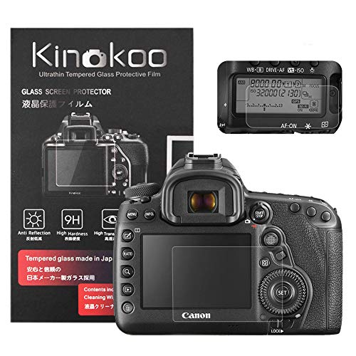 kinokoo Película de Vidrio Templado para Canon EOS 5D Mark IV Crystal Clear Film Protector de Pantalla Canon EOS 5D4 con Protector de Pantalla Superior (Paquete de 2)