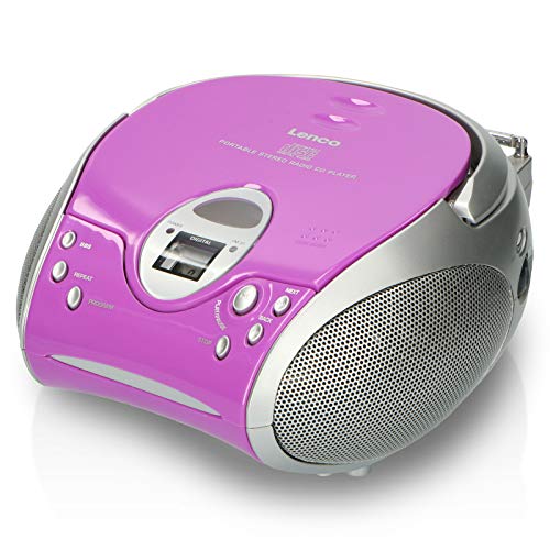 Lenco SCD-24 - Radio FM estéreo (Reproductor de CD y Antena telescópica) púrpura