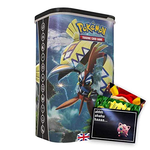 Lively Moments Cartas Pokémon en caja Tin-Box protector Tapu Koko EN coleccionable cartas / caja de metal y tarjeta de felicitación gratis