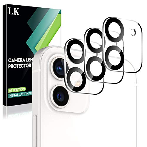 LK Compatible con iPhone 12 6.1 Pulgada Cámara Trasera Lente Pantalla, 3 Pack,Protector Cámara Vidrio Templado