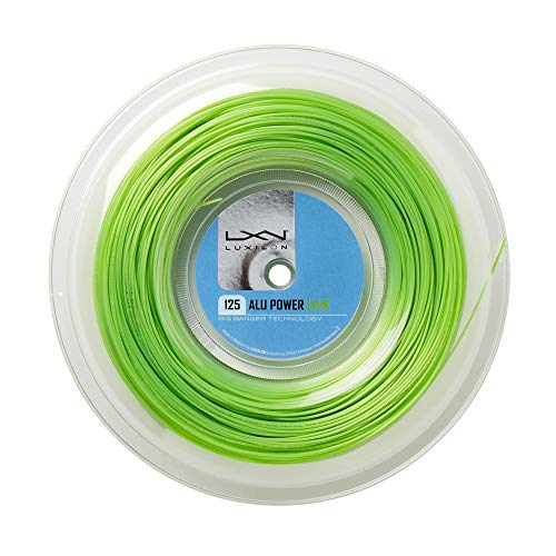 Luxilon Bobina de cordaje ALU Power 125, Para raquetas de tenis, Calibre: 16L (1,25 mm), Verde lima, WR8301201125