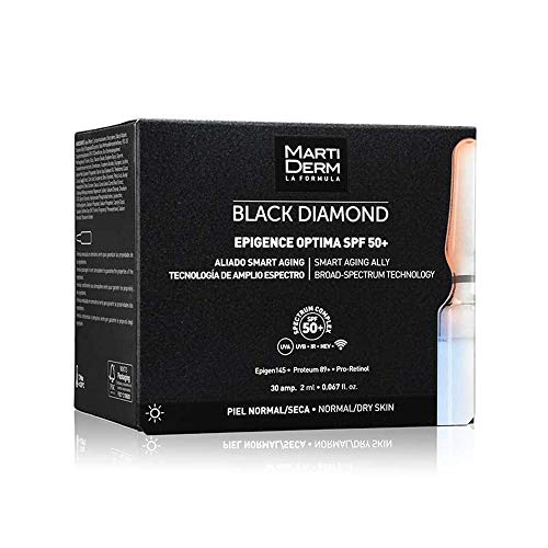Martiderm Black Diamond Epigence Optima SPF 50+ - Filtro Solar Facial, 30 ampollas x 2 ml