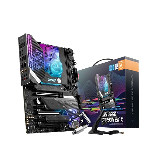 MSI MPG Z590 CARBON EK X - Placa Base ATX, para procesadores Intel Core 11th Gen, LGA 1200 - RGB Monoblock, 16 Duet Rail 75A VRM, DDR4 Boost (5333MHz/OC), 2 x PCIe 4.0 x16, 3 x M.2 Gen4/3 x4, Wi-Fi 6E MSI MPG Z590 CARBON EK X - Placa Base ATX, para procesadores Intel Core 11th Gen, LGA 1200 - RGB Monoblock, 16 Duet Rail 75A VRM, DDR4 Boost (5333MHz/OC), 2 x PCIe 4.0 x16, 3 x M.2 Gen4/3 x4, Wi-Fi 6E