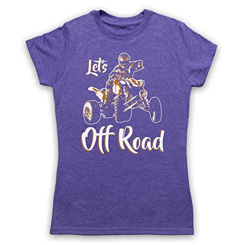 My Icon Art & Clothing Let's Off Road Quad Biking UTV ATV Camiseta para Mujer, Morado Clásico, Small