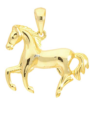 MyGold caballo colgante (sin cadena) Oro Amarillo 333 Oro (8 quilates) sin piedras 20 mm x 20 mm brillo potro Pony Araber Cadena Colgante Regalos para niñas mujeres Antonia a de 00868 de G301
