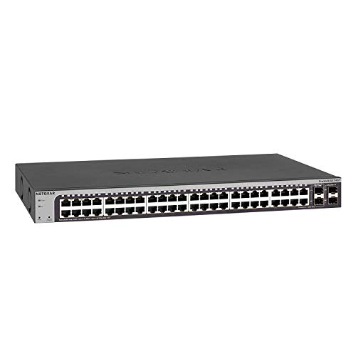Netgear GS748T-500EUS - Switch ProSAFE (48 Puertos Gigabit, 4 Puertos SFP para Fibra Smart Managed), Color Negro