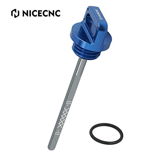 NICECNC Titanio Azul Varilla de Nivel de Aceite del Motor Compatible con Yamaha Raptor 700 Raptor 700R YFM700 YFM700R YFM700RSE YFM700RSL YFZ450 04-09 12-13
