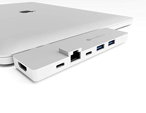 NOV8Tech USB C a HDMI Hub 8-en2 para MacBook Air M1 2020/2019/2018 MacBook Pro M1 20/19/18/17 Plateada, Gigabit Ethernet, Lector SD 4.0 UHS II Micro SD, Thunderbolt 3 100w, Data USB C, 2X USB 3.0