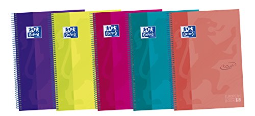 Oxford Touch - Pack de 5 cuadernos espiral de tapa extradura, A4+