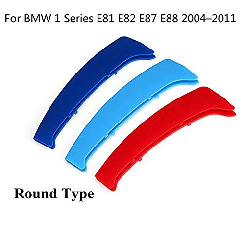 Para 1 Series E87 120i 130i 2004-2011 Rounded Corner (12 Rejilla) 3D M Coche Rejillas Frontales Cubierta Pegatinas Enfriador Barbacoa Clip Cover