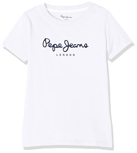 Pepe Jeans Art T-Shirt, Blanco (White 800), 8 Anos para Niños