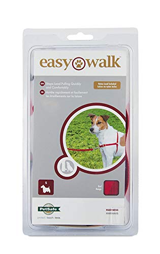 PetSafe Easy Walk Arnés para Perros pequeños/medianos/Grandes, pequeño, Rojo, 1,8 m de Plomo