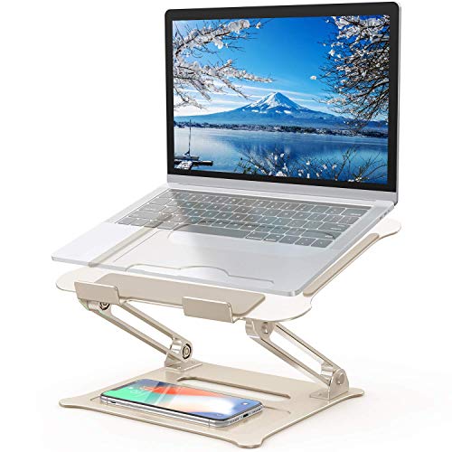 POVO Soporte de Portátil, Aluminio Ajustable Soporte Ordenador Portáti para Portátiles MacBook DELL, HP, Samsung, Lenovo de10-15.6 Pulgadas