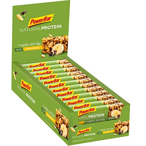 PowerBar Natural Protein Vegan - Nutrición deportiva - Banana Chocolate 24 x 40g marrón/azul 2018 PowerBar Natural Protein Vegan - Nutrición deportiva - Banana Chocolate 24 x 40g marrón/azul 2018