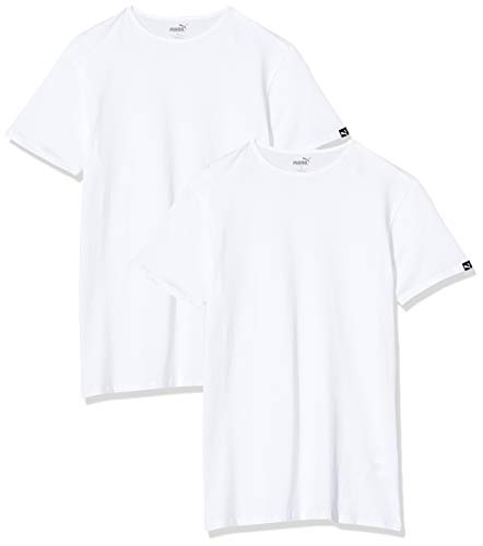 Puma Basic 2p Crew tee Camiseta, Blanco (White 300), X-Large (Talla del Fabricante: 040) (Pack de 2 para Hombre