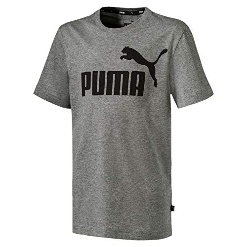 PUMA ESS Logo tee B T-Shirt, Niños, Medium Gray Heather, 164
