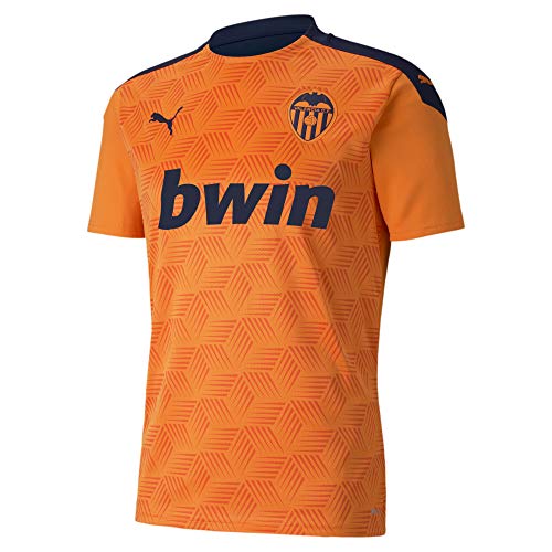 PUMA Valencia CF Temporada 2020/21-Away Shirt Replica PE Camiseta Segunda Equipación, Unisex, Vibrant Orange/Peacoat, XS