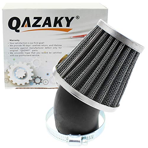 QAZAKY 38mm 39mm 40mm Limpiador de filtro de aire de 1.5 pulgadas 45 grados en ángulo para 50cc 70cc 90cc 110cc 125cc 150cc 200cc Motocicleta ATV Quad Scooter Gokart Ciclomotor Chopper Mini Bike GY6