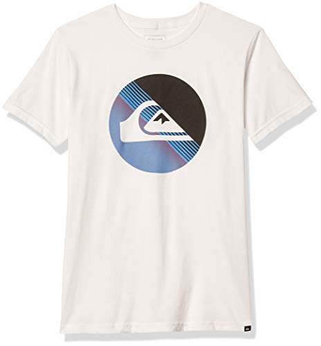 Quiksilver Slab Logo tee Camisa, Blanco, S para Niños