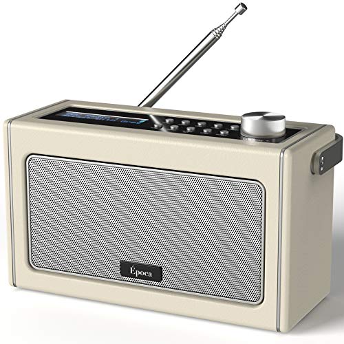 Radio Portátil Vintage DAB/DAB+ & FM con Bluetooth, Radio Digital Retro con Batería Recargable, Hasta 15 Horas de Reproducción, Transistores Radio