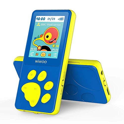 Reproductor MP3 Con Radio FM, Dibujos Animados MP3 Player Para Niños con Diseño de Botón en Forma de Pata de oso, Pantalla LCD de 1,8" Reproductor MP4, Juegos, Grabadora de Voz