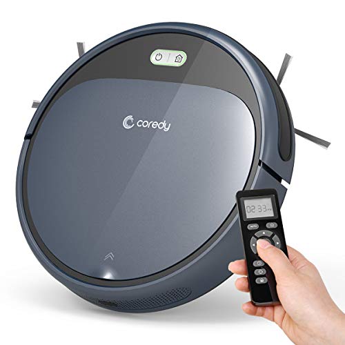 Robot aspirador Coredy R300 con estación de carga, 110 min de duración, aspirador automático, 1400 Pa, muy plano, extremadamente silencioso, para pelo de animales, suelos duros y alfombras Robot aspirador Coredy R300 con estación de carga, 110 min de duración, aspirador automático, 1400 Pa, muy plano, extremadamente silencioso, para pelo de animales, suelos duros y alfombras