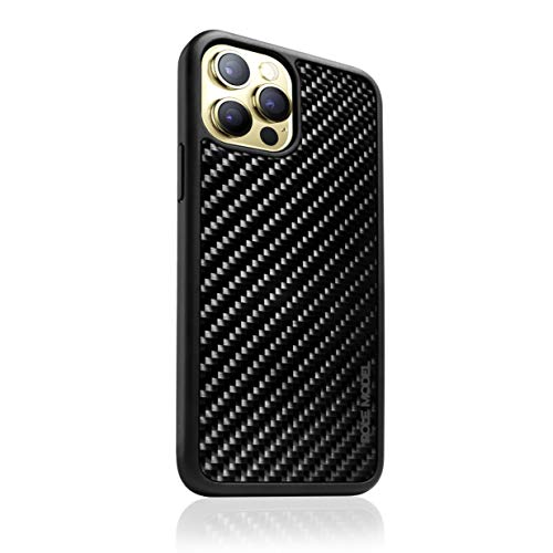 ROLE MODEL - Funda para teléfono móvil de Kohli de fibra de carbono con sellado de barniz transparente, protección interior por multimaterial, ultrafina, agarre máximo (iPhone 12 Pro Max).