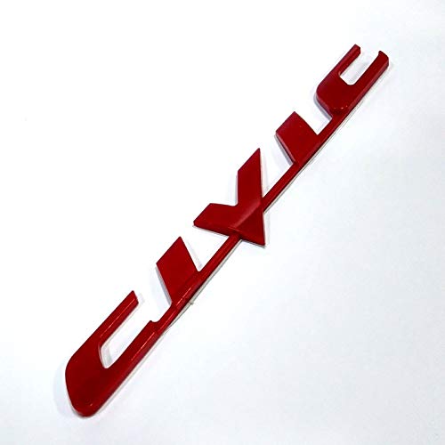 SENYAZON Etiqueta engomada del coche 3D Letras del portón trasero placas de identificación para Honda Civic (rojo)