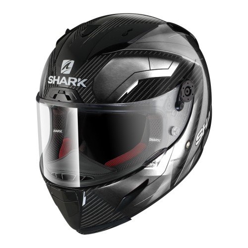 Shark Casco de motocicleta Race R Pro Deager Duw de carbono, color negro y blanco, talla L.