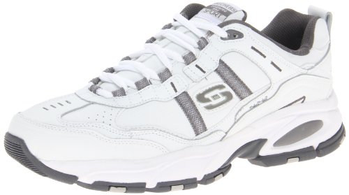 Skechers Sport Men's Vigor 2.0 Serpentine Memory Foam Sneaker,White/Charcoal,8.5 M US