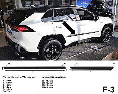 Spangenberg Listones de protección laterales negros para Toyota RAV4 V 5.ª generación RAV 4 a partir de 01/2019 - F3 (3700003)