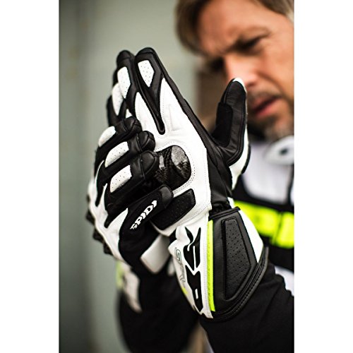 Spidi - Guantes STR-4 Vent, color blanco y negro, talla XL Spidi - Guantes STR-4 Vent, color blanco y negro, talla XL