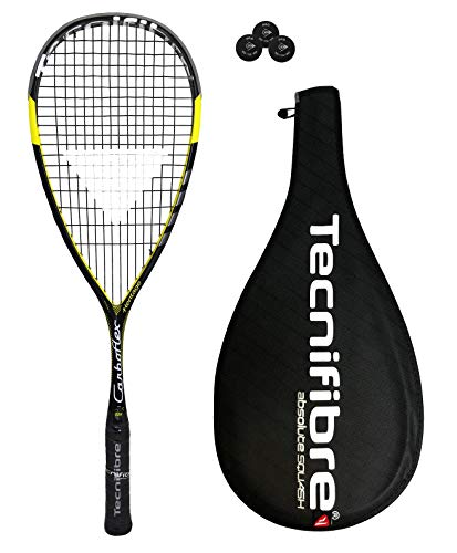 Tecnifibre Carboflex 125 Heritage Basaltex - Raqueta de squash + 3 pelotas de squash Dunlop y funda