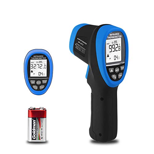 Termómetro Infrarrojo Láser AP-3272B Pistola de Alta Temperatura -50 ℃ ~ 1800℃（-58℉ ~ 3272℉）Pirómetro con D:S=50:1 MAX/MIN/AVG Retención de Datos Luz de Fondo Apagado Auto（Batería Incluida）