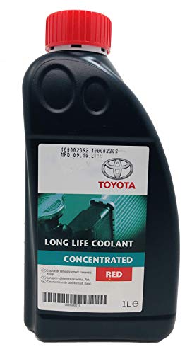TOYOTA Anticongelante Refrigerante Color Rojo Original Long Life Coolant Puro, 1 litro