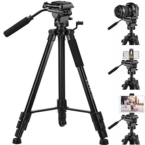 Trípode cámara 191cm, trípode DSLR para Canon, Nikon, iPhone, Smartphone, iPad, Tableta - trípode de vídeo Profesional con Capacidad de Carga de 6,8 kg