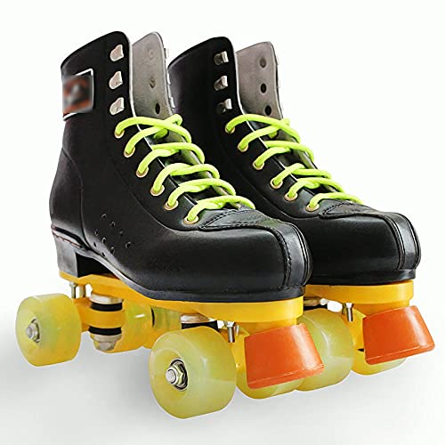 WALLhang KaO0YaN,Quad Skates Patines Patinaje, Zapato de Hielo seco de Cuero de PU Negro, patineto al Aire Libre Patinaje Competición Calzado deportivo-40