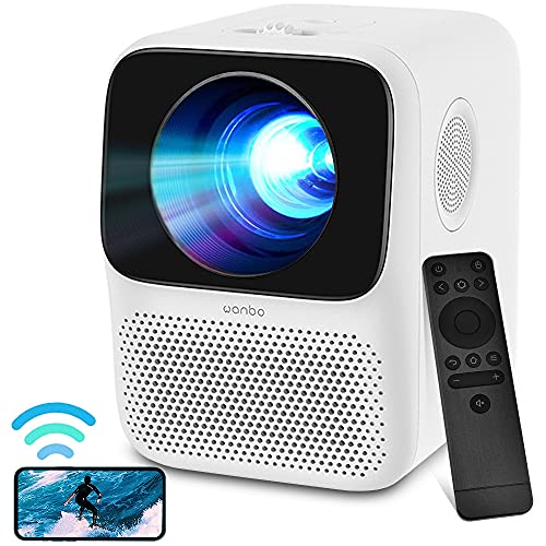 WANBO T2 MAX Mini proyector Full HD WiFi Bluetooth, 1080P Full HD, proyector de cine en casa, corrección lektronica, altavoz dual, proyector LED compatible con TV, HDMI, USB, iOS/Android