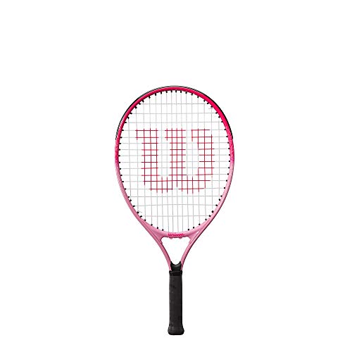 Wilson Burn Pink 21 Raqueta de tenis, Para niños de 5 a 6 años, Fibra de carbono/Aleación, Rosa, WR052410H