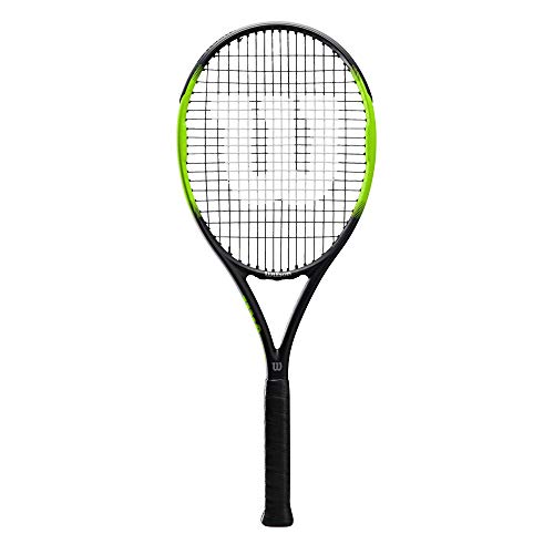 Wilson Raqueta de tenis, Blade Feel 105, Jugador de tenis recreativo, Compuesto de fibra de vidrio y aluminio, Negro/lima, WR018710U3