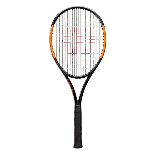 Wilson Raqueta de Tenis, Burn 100LS, Unisex, Jugadores intermedios, Gris/Naranja, Tamaño de empuñadura L2