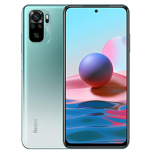 Xiaomi Redmi Note 10 Smartphone 4GB 64GB Teléfono,6.43" AMOLED DotDisplay,Snapdragon 678 Procesador (48MP+8MP+2MP+2MP) Quad Cámara,Dual SIM Card,Fingerprint and AI Face Unlock Versión Global(Verde)