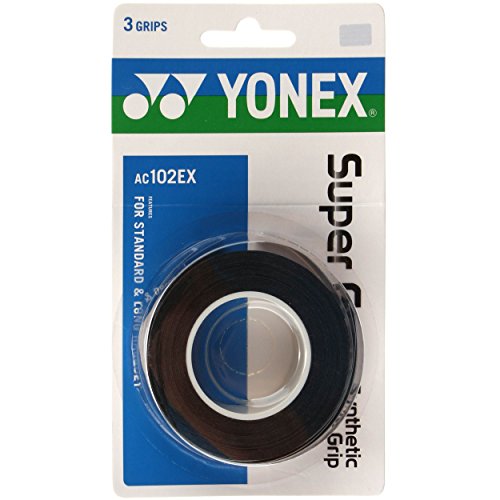 YONEX Overgrip Super GRAP 3er - Mango de Raqueta de Tenis, Color Negro, Talla Standard