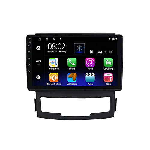 ZHFF Car Stereo Android 10.0 Radio Head Unit Compatible SsangYong Korando 3 2010-2013 Navegación GPS 9 Pulgadas HD Pantalla táctil Reproductor Multimedia MP5 Receptor de Video con WiFi SWC Mirrorlink