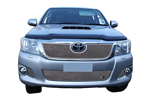 Zunsport Compatible con Toyota HiLux - Conjunto de Parrillas Delanteras - Acabado Plata (De 2012 a 2015)