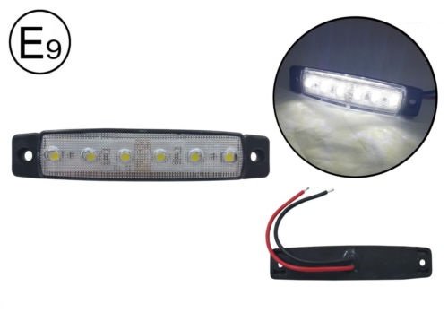 10 x 24 V 6 LED blanco Side marcador de marcha atrás luces lámparas para remolque caballo Van E-Mark 10 x 24 V 6 LED blanco Side marcador de marcha atrás luces lámparas para remolque caballo Van E-Mark