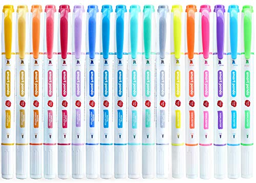 18 Subrayadores Color Pastel de SmartPanda – Rotuladores Fluorescentes de Dos Puntas, Gruesa y Fina – Juego de 18 Colores Variados 18 Subrayadores Color Pastel de SmartPanda – Rotuladores Fluorescentes de Dos Puntas, Gruesa y Fina – Juego de 18 Colores Variados