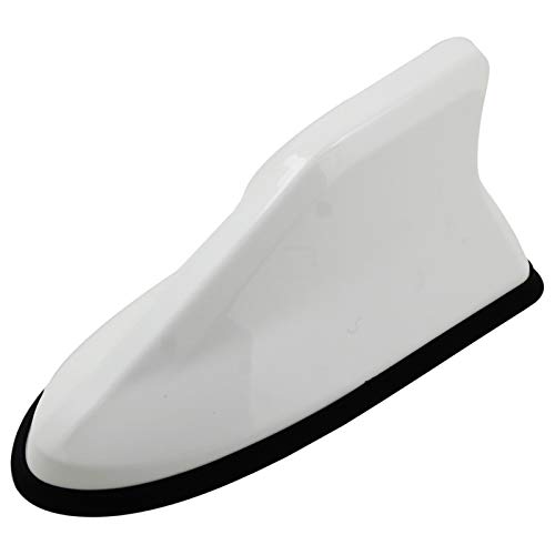 Antena Falda de goma Diseño Radio Coche Tiburón Aleta Ajuste Ajuste para Renault Clio Laguna Koleos Auto Aerial Sharkfin Negro Blanco Plata (Color : White)